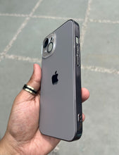 Load image into Gallery viewer, Titanium Grey Electroplated Chrome Glass Lense Case For Apple Iphone 14 Plus
