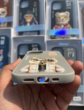 Load image into Gallery viewer, Grey Cat Zipper Working Jacket Luxury Case For Apple Iphone 15
