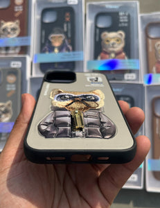 Grey Dog Zipper Working Jacket Luxury Case For Apple Iphone 15