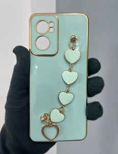 Mint Green chrome chain silicone premium case for OnePlus Nord CE 2