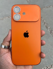 Load image into Gallery viewer, Orange Electroplated Chrome Glass Lense Case For Apple Iphone 17
