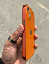Load image into Gallery viewer, Orange Electroplated Chrome Glass Lense Case For Apple Iphone 15
