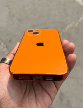 Load image into Gallery viewer, Orange Electroplated Chrome Glass Lense Case For Apple Iphone 15
