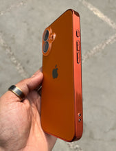 Load image into Gallery viewer, Orange Electroplated Chrome Glass Lense Case For Apple Iphone 16 Plus
