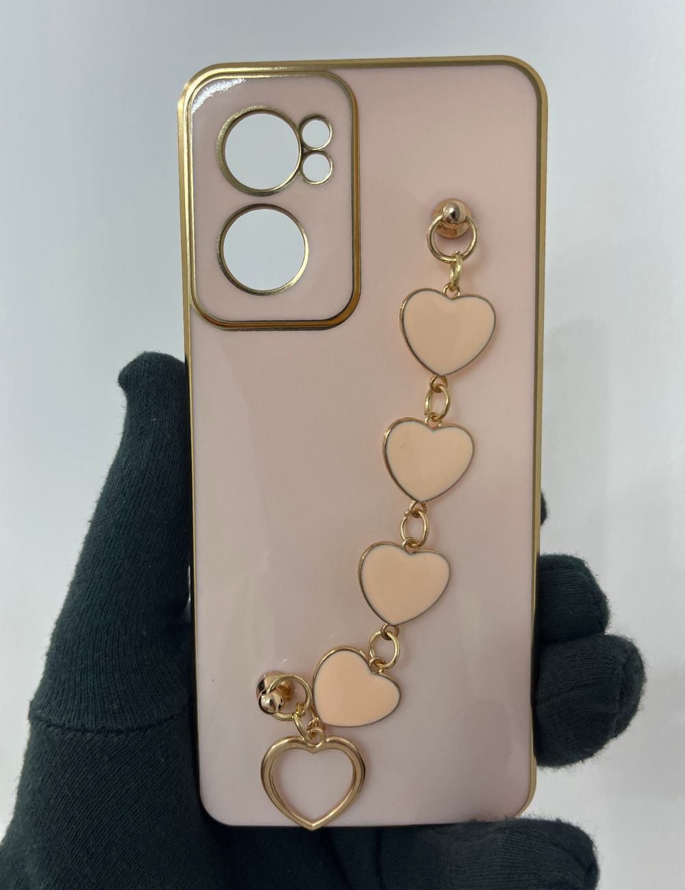 Pink chrome chain silicone premium case for OnePlus Nord CE 2