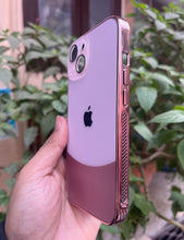 Load image into Gallery viewer, Rose Gold Leather 2in1 Glass Lense Case For Apple Iphone 13
