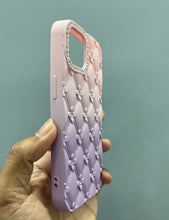 Load image into Gallery viewer, Ombre Pink Purple Diamond Flower Case For Apple Iphone 15
