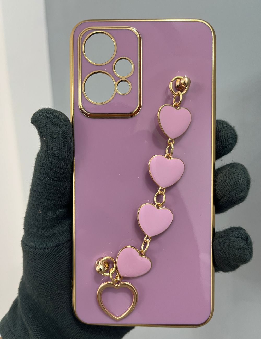 Purple chrome chain silicone premium case for OnePlus Nord CE 2 Lite
