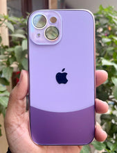 Load image into Gallery viewer, Purple Leather 2in1 Glass Lense Case For Apple Iphone 14
