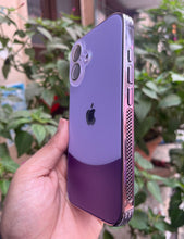Load image into Gallery viewer, Purple Leather 2in1 Glass Lense Case For Apple Iphone 16
