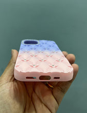 Load image into Gallery viewer, Ombre Purple Pink Diamond Flower Case For Apple Iphone 15

