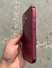 Load image into Gallery viewer, Deep Red Electroplated Chrome Glass Lense Case For Apple Iphone 16 Plus
