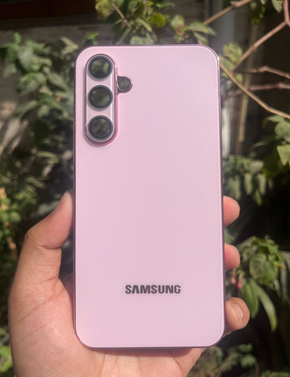 Rose Gold Electroplated Chrome Glass Lense Case For Samsung Galaxy S23 Fe