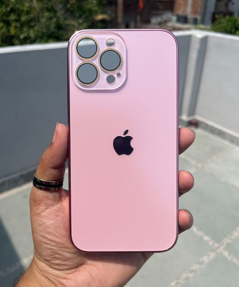 Rose Gold Electroplated Chrome Glass Lense Case For Apple Iphone