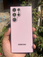Load image into Gallery viewer, Rose Gold Electroplated Chrome Glass Lense Case For Samsung Galaxy S23 Ultra
