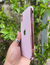 Load image into Gallery viewer, Rose Gold Electroplated Chrome Glass Lense Case For Apple Iphone 12
