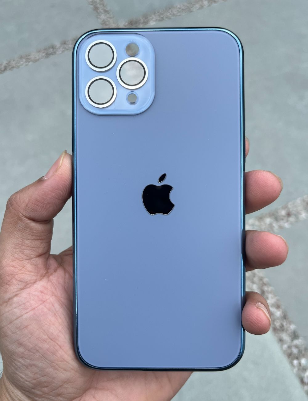 Sierra Blue Electroplated Chrome Glass Lense Case For Apple Iphone 11 Pro Max