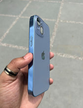 Load image into Gallery viewer, Sierra Blue Electroplated Chrome Glass Lense Case For Apple Iphone 15 Plus
