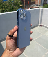 Load image into Gallery viewer, Sierra Blue Electroplated Chrome Glass Lense Case For Apple Iphone 13 Pro Max
