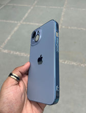 Load image into Gallery viewer, Sierra Blue Electroplated Chrome Glass Lense Case For Apple Iphone 15 Plus

