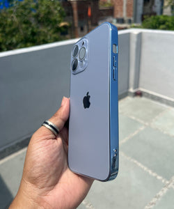 Sierra Blue Electroplated Chrome Glass Lense Case For Apple Iphone 13 Pro Max