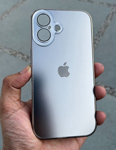 Silver Electroplated Chrome Glass Lense Case For Apple Iphone 16