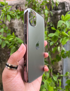 Silver Electroplated Chrome Glass Lense Case For Apple Iphone 11