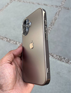 Silver Electroplated Chrome Glass Lense Case For Apple Iphone 16