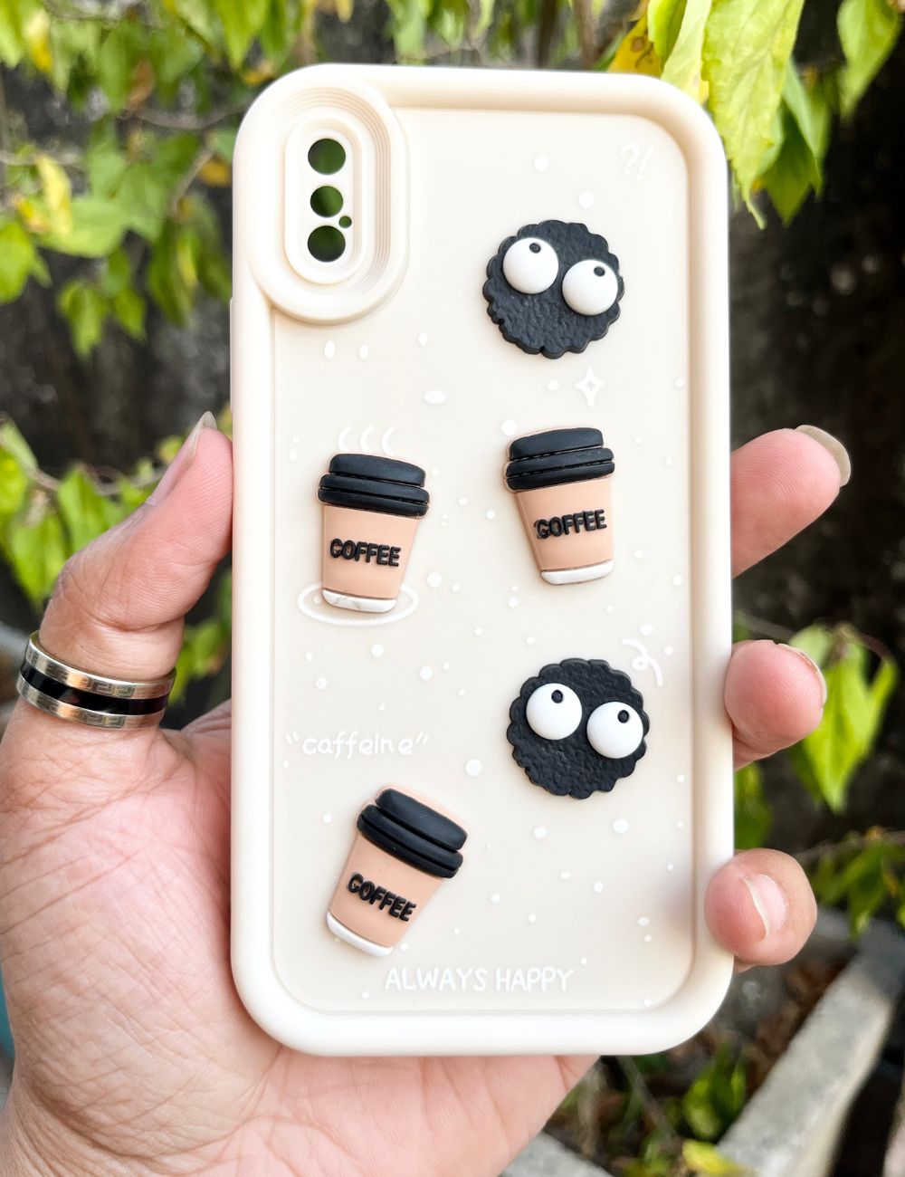 White Coffee Silicone Designer Case For Apple Iphone X/XS
