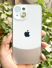 Load image into Gallery viewer, White Leather 2in1 Glass Lense Case For Apple Iphone 15 Plus
