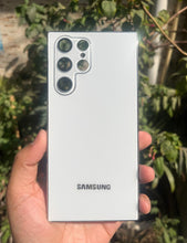 Load image into Gallery viewer, White Electroplated Chrome Glass Lense Case For Samsung Galaxy S23 Ultra
