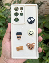 Load image into Gallery viewer, White Coffee Silicone Designer Case For Samsung Galaxy S24 Ultra
