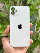 Load image into Gallery viewer, White Electroplated Chrome Glass Lense Case For Apple Iphone 12
