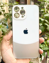 Load image into Gallery viewer, White Leather 2in1 Glass Lense Case For Apple Iphone 13 Pro Max
