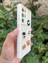 Load image into Gallery viewer, White Coffee Silicone Designer Case For Samsung Galaxy S24 Ultra

