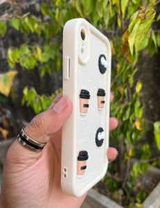 White Coffee Silicone Designer Case For Apple Iphone XR