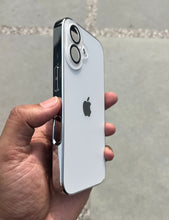 Load image into Gallery viewer, White Electroplated Chrome Glass Lense Case For Apple Iphone 16 Plus
