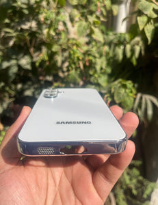 White Electroplated Chrome Glass Lense Case For Samsung Galaxy S23 Fe
