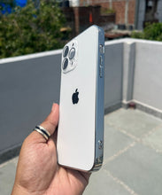Load image into Gallery viewer, White Electroplated Chrome Glass Lense Case For Apple Iphone 14 Pro Max

