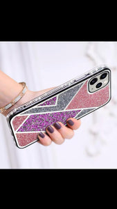 Pink Zig Zag Diamond Luxury case for Apple Iphone X/XS