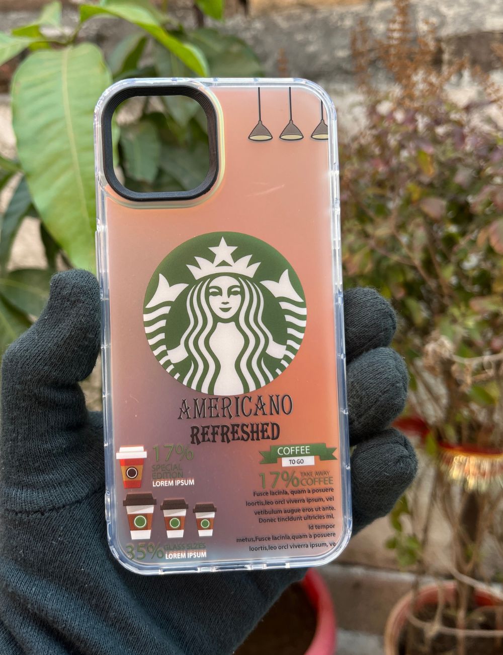 Americano Refreshed Starbucks Reflective premium case for Apple Iphone 13