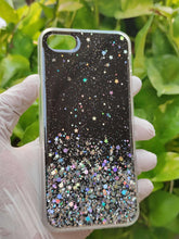 Load image into Gallery viewer, Black Shimmer case with Popsocket for Apple Iphone 7plus/8plus
