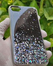 Load image into Gallery viewer, Black Shimmer case with Popsocket for Apple Iphone 7plus/8plus
