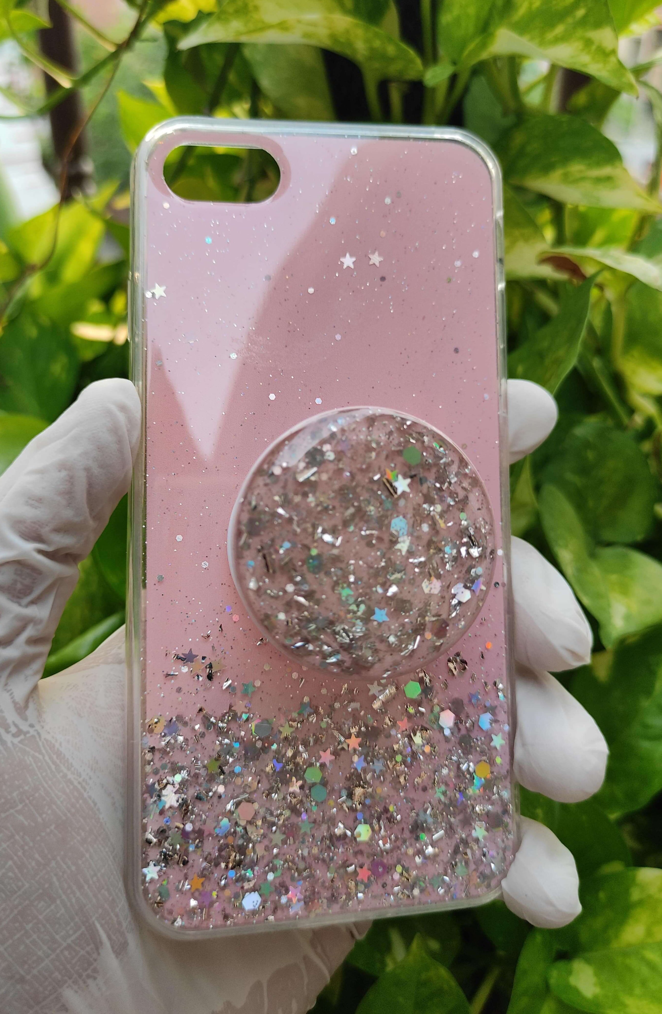 Pink Shimmer case with Popsocket for Apple - Caselolo