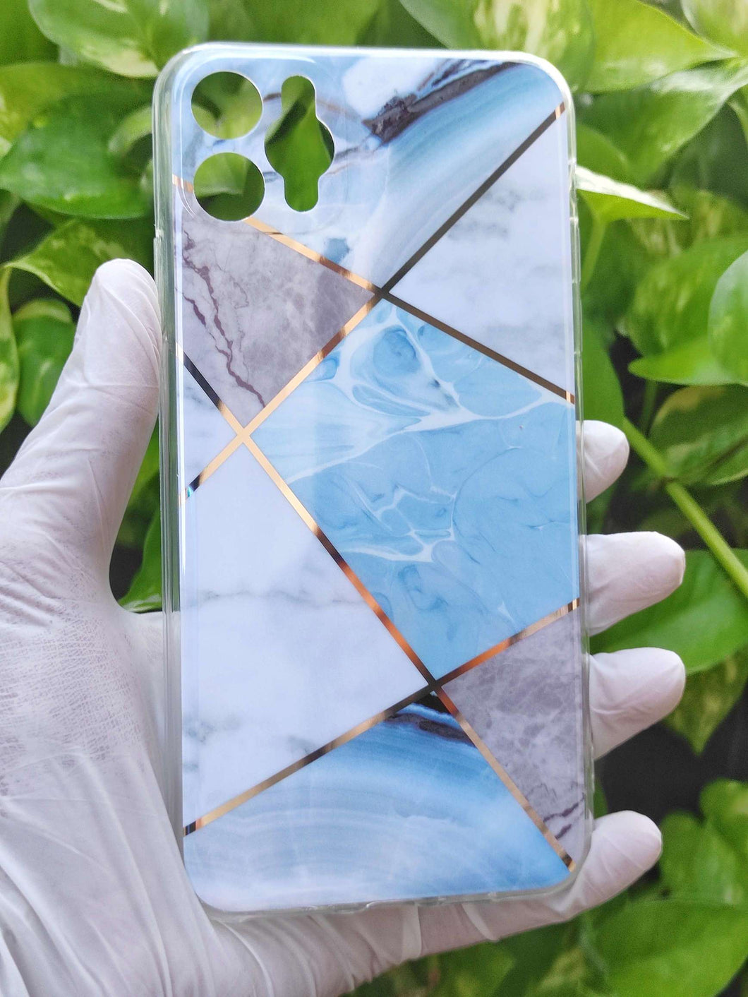 Blue Geometric Design Silicon Case for Apple Iphone 11 Pro Max