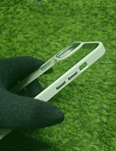 Sea Green metal lense transparent case for Apple Iphone 13