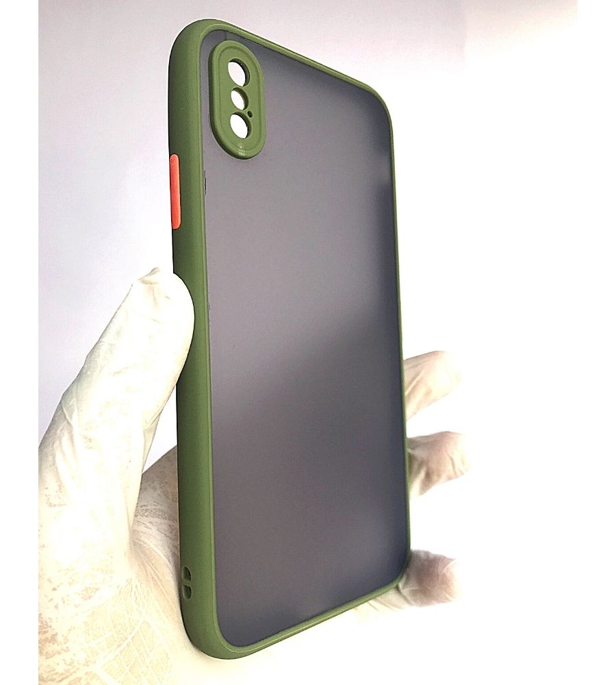 Army Green Camera Protector smoke case for Apple Iphone X/XS- Caselolo