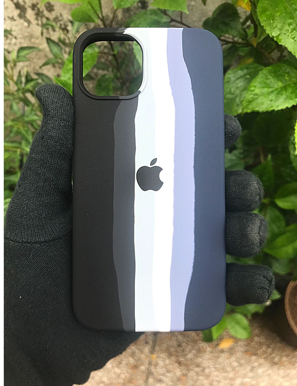 Black Rainbow Luxury silicone case for Apple Iphone 13