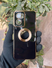 Load image into Gallery viewer, Black 6D chrome logo cut silicone case for OnePlus Nord CE 2
