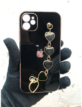 Load image into Gallery viewer, Black chrome chain silicone premium case for Apple Iphone 12
